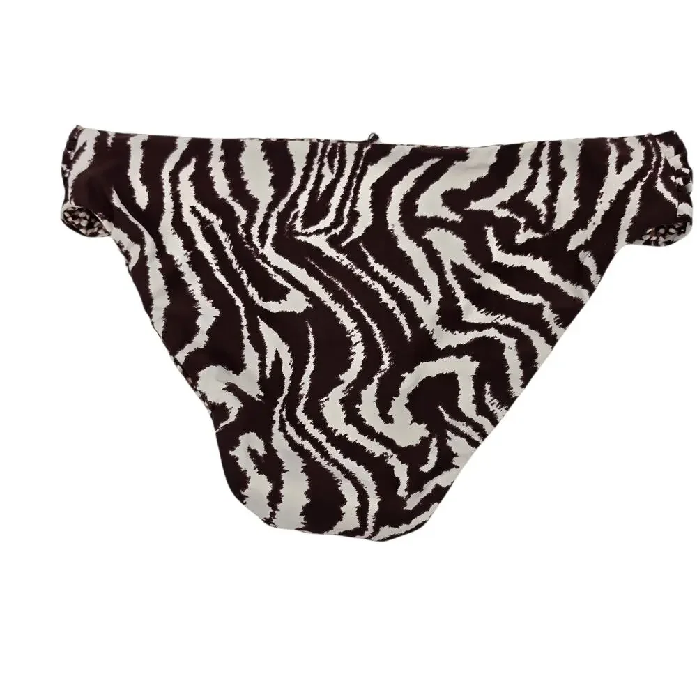 NWOT La Blanca Animal Print Reversible Fierce Lines Hipster Bikini Bottoms Sz 14